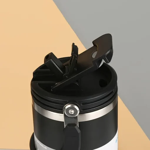 1pc 1200ml 40oz portable insulated tumbler with handle straw lid portable large capacity water bottle 304 stainless steel water cup