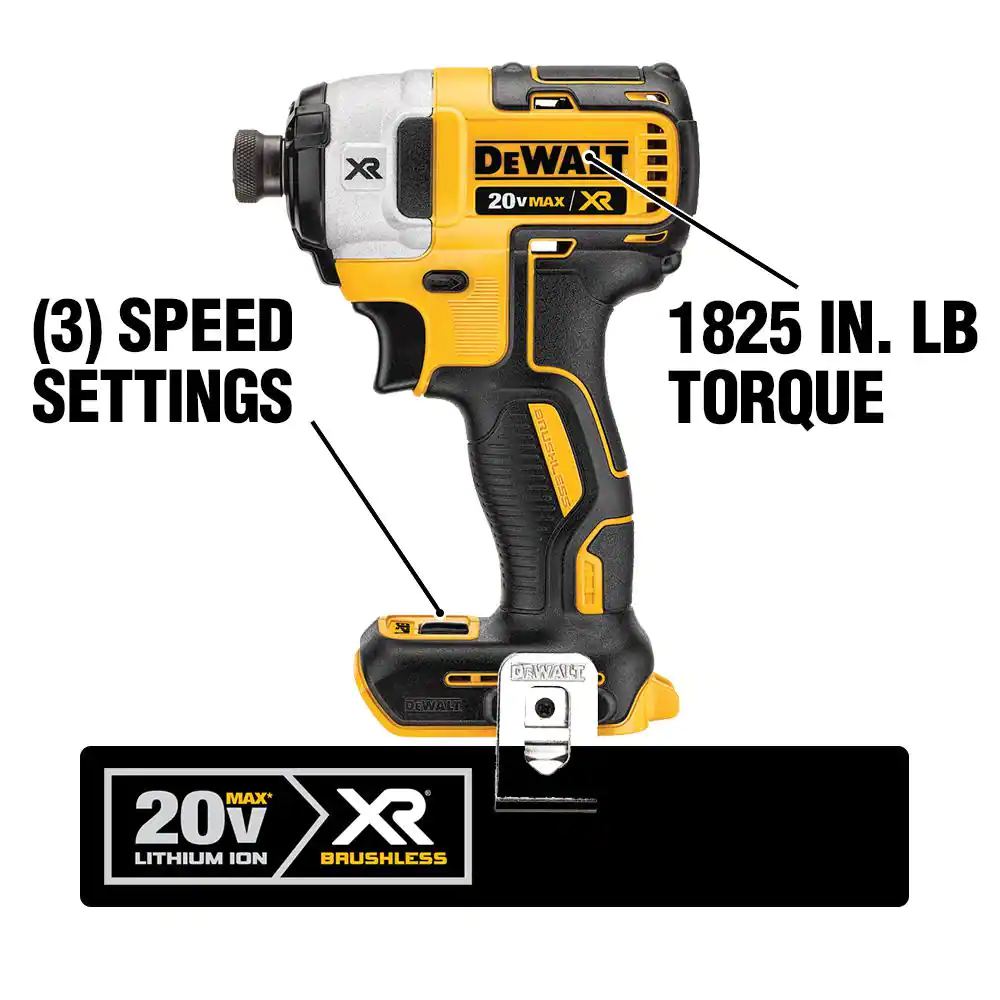 DEWALT DCF887M2 20-Volt MAX XR Cordless Brushless 3-Speed 1/4 in. Impact Driver with (2) 20-Volt 4.0Ah Batteries & Charger