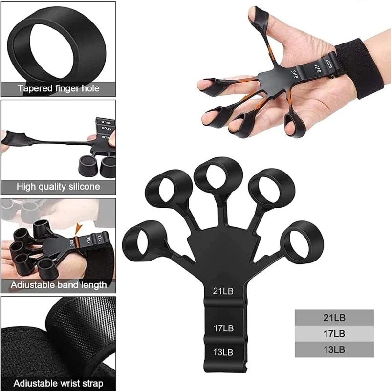 1pcs silicone gripster grip strengthener finger stretcher hand grip trainer gym fitness training and exercise hand strengthene 1137