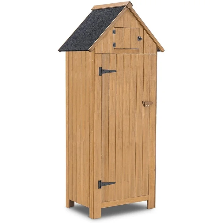 MCombo  Outdoor Storage Cabinet Tool Shed (30.3L X 21.3W X 70.5H). Wooden 0770 - N/A Grey