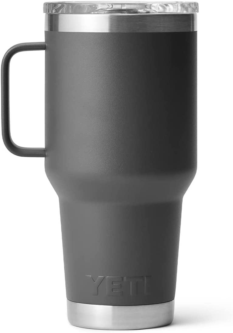 YETI Rambler 30 oz Travel Mug, Stainless Steel, Vacuum Insulated with Stronghold Lid, Charcoal