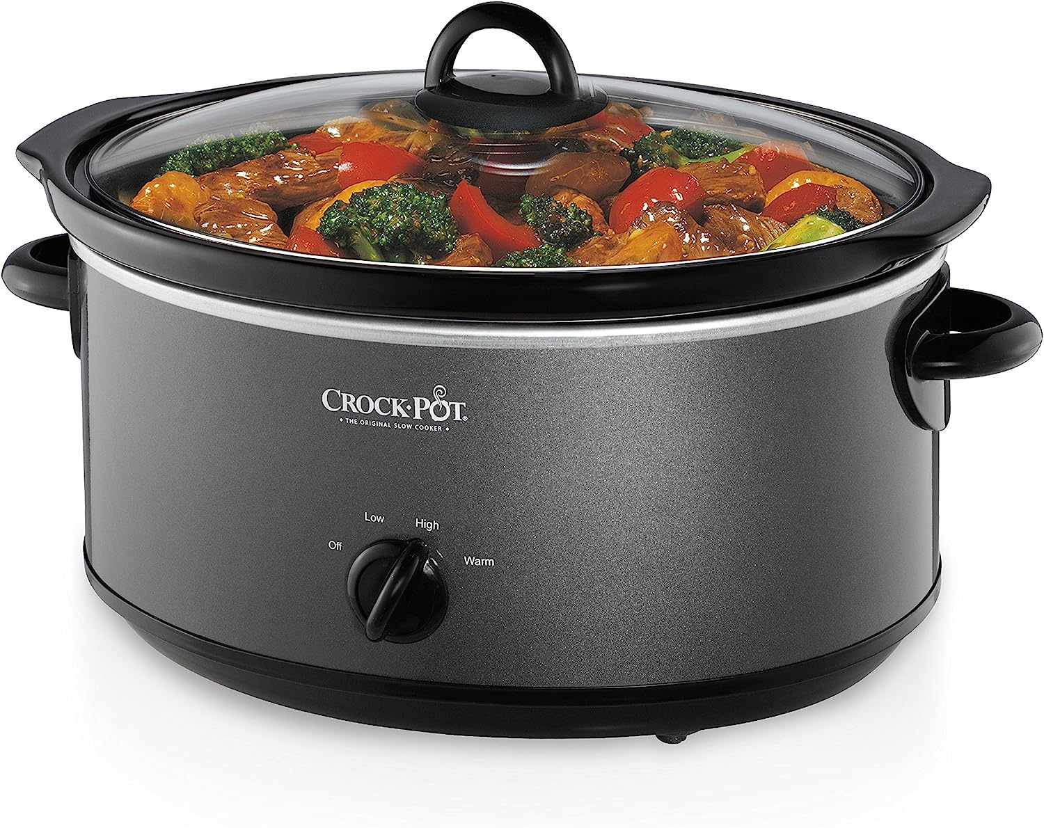 Crock-Pot 7 Quart Slower Cooker, Food Warmer, Charcoal (SCV700-KC)