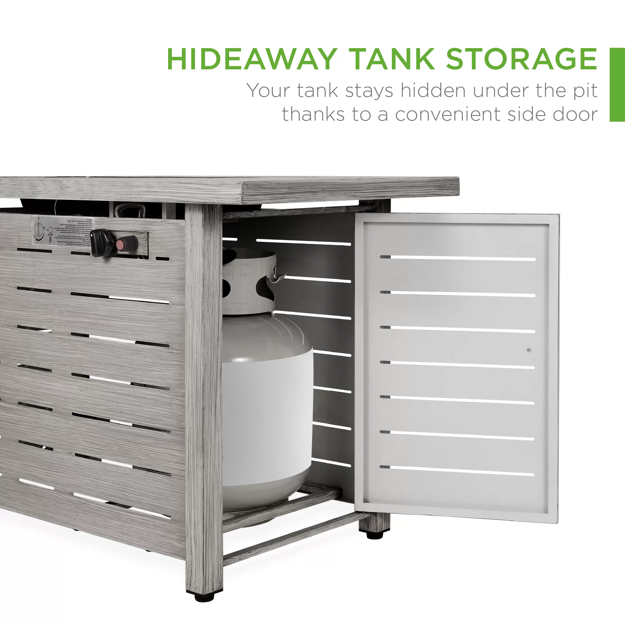 Best Choice Products 42in Fire Pit Table 50,000 BTU Rectangular Steel Propane Gas w/ Cover, Glass Beads – Gray