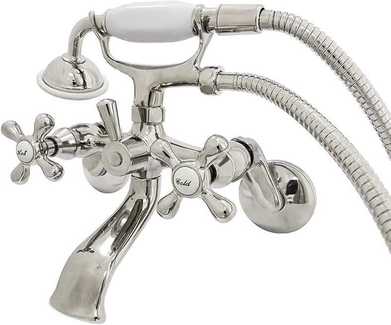 Kingston Brass KS266PN Kingston Clawfoot Tub Faucet, 7-3/16