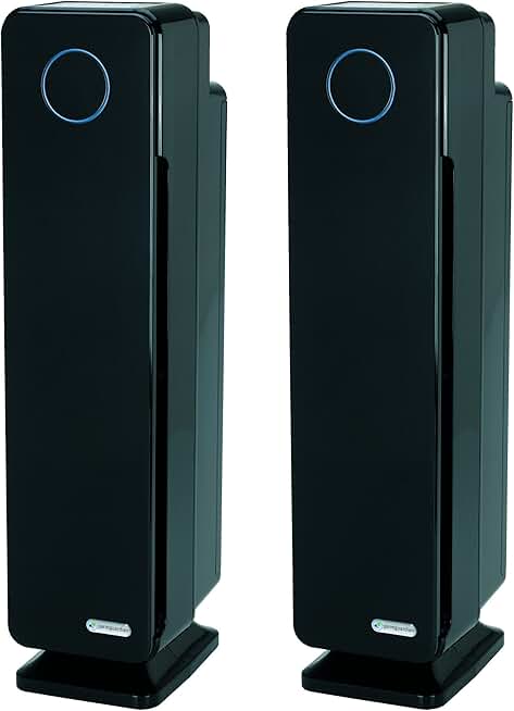GermGuardian AC5350B 28” 3-in-1 Large Room Air Purifier, HEPA Filter, UVC Sanitizer, Home Air Cleaner Traps Allergens for Smoke, Odors,Mold, Dust, Germs, Smokers, Energy Star Germ Guardian, 2 Pack