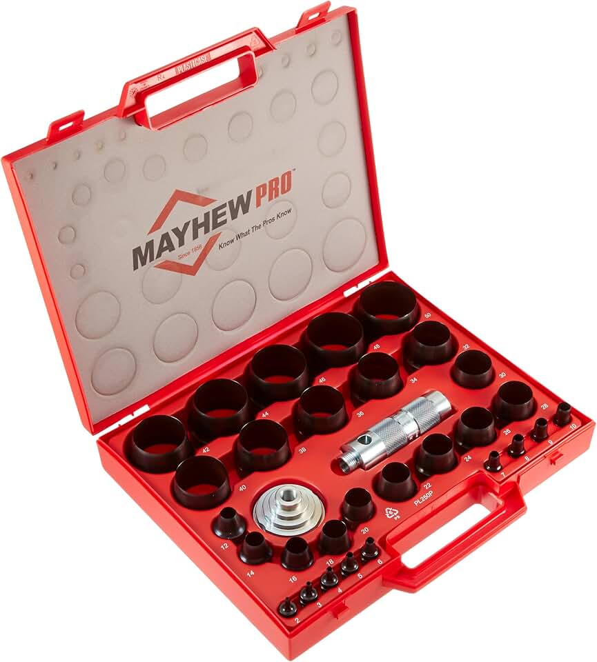Mayhew Pro 66006 3 mm to 50 mm Metric Hollow Punch Set