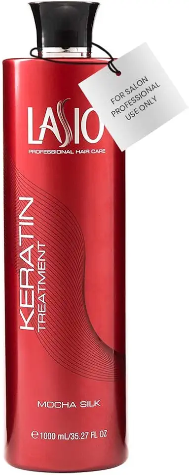 Lasio Mocha Silk Keratin Treatment Serum, 35.27 Fl. Oz - Hydrated Frizz-free Hair, Infused with Cacao Oil, Reduce 90% of Curls for 2b - 4c Hair, Fume Free