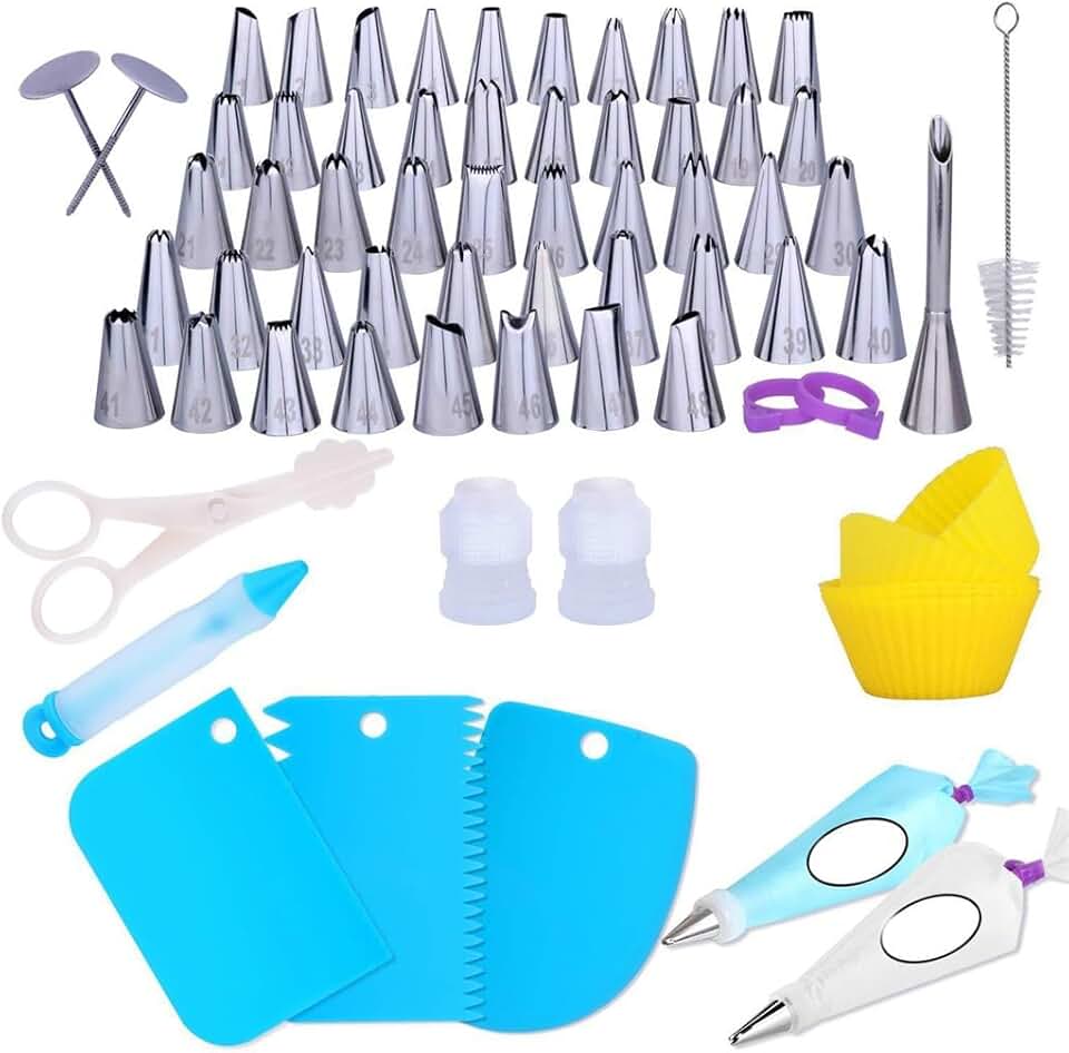 77 Piece Flower Mouth Set Cake Baking Tool Set Combination Extruder ...