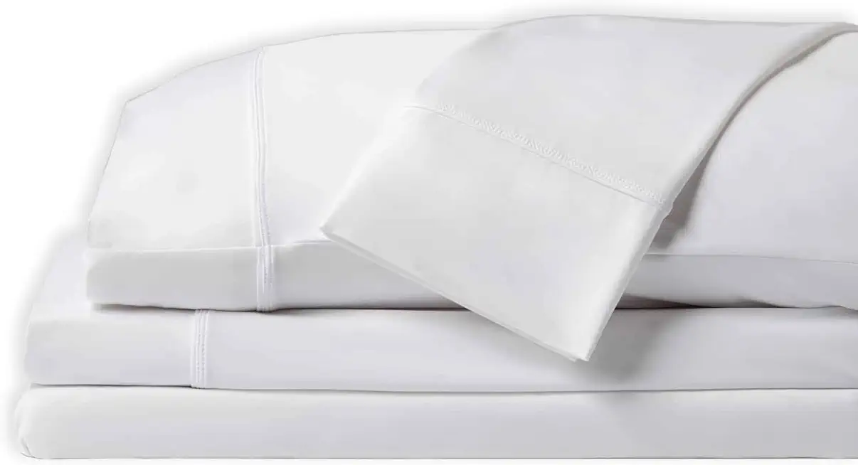SHEEX Original Performance Sheet Set with 2 Pillowcases, Ultra-Soft Fabric Breathes Better Than Cotton (Split King, Bright White)