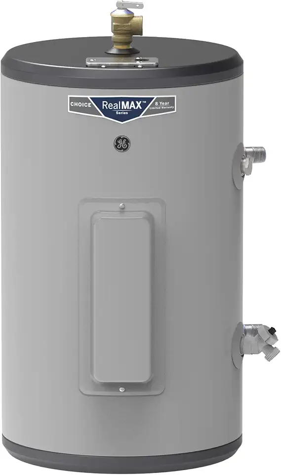 GE Appliances 10 Gallon Versatile Plug and Play Electric Water Heater with Adjustable Thermostat, Easily Installs Where You Want It, 120 Volt