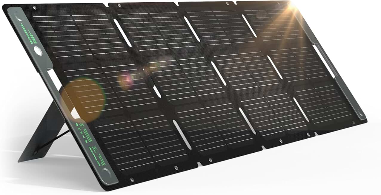 ACACIA 120W Portable and Fodable Solar Panel for 300/500/1000/1500W Power Station,Solar Charger with Ajustable Kickstand,A+ Monocrystalline PV Cell and Waterproof IP67 for RV, Off Grid System,Camping