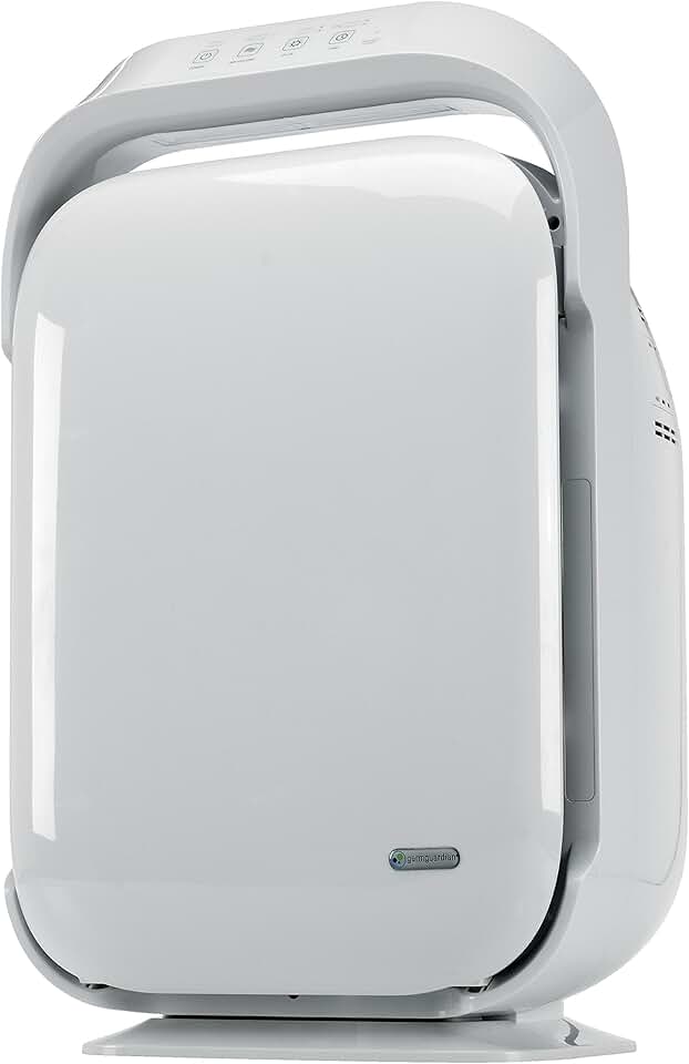 GermGuardian Hi-Performance Air Purifier with HEPA Filter, UV-C, Timer, Ionizer, Removes 99.97% of Pollutants, Large Rooms, UV-C Light Helps Reduce Germs, Zero Ozone Verified, 27”, White, AC9200WCA