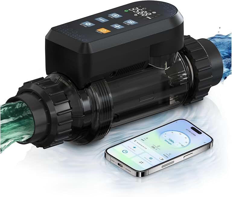 Salt Water Pool Chlorinator System,Saltwater Chlorine Generator with Smart App Control, Easy to Install,for Pools Up to 40,000 Gallons