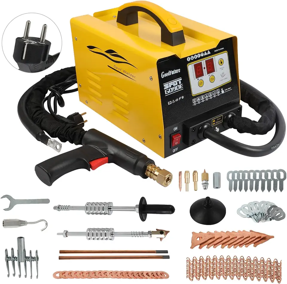PLAYOCCAR 220V Spot Welder Dent Puller Machine, 3KW 3500A Car Body Stud Dent Repair Kit with 7 Welding Modes, small Joints & 82pcs Accessories