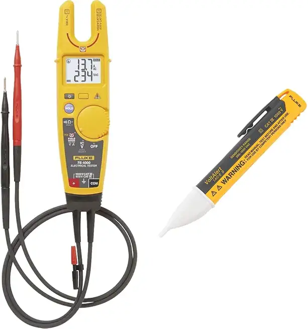 Fluke T6-1000 Electrical Tester with FieldSense Technology, Measure Voltage Without Test Leads with Non-Contact Voltage Tester
