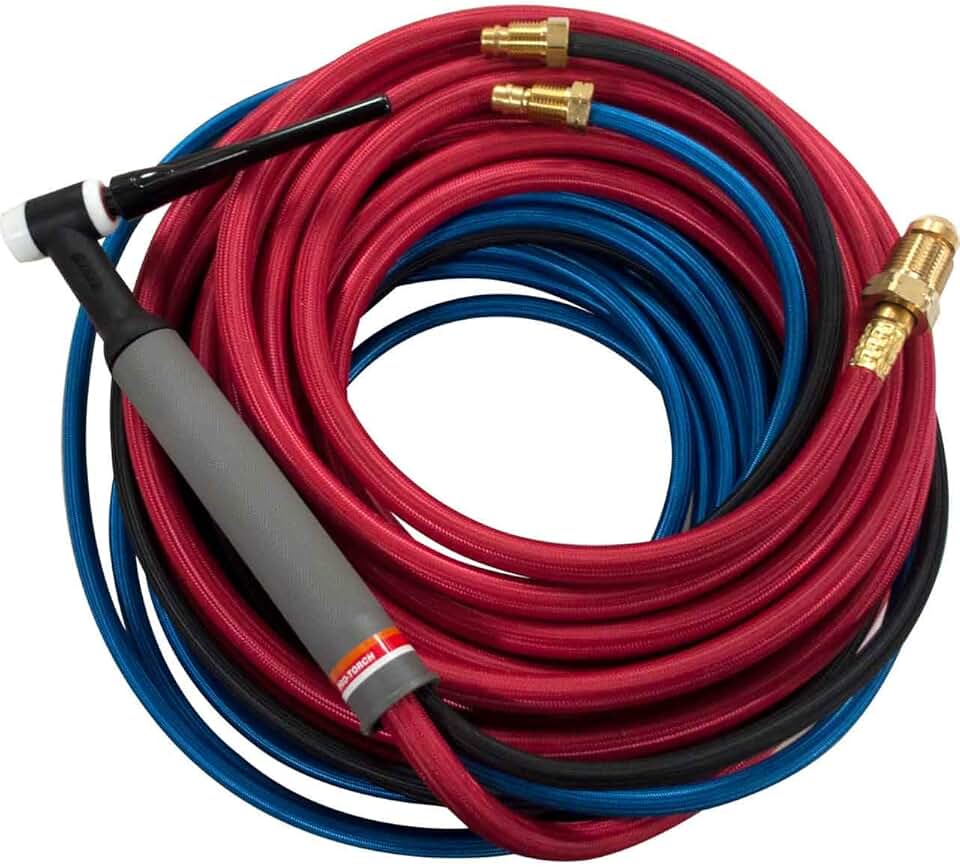 Lincoln Electric PTW-18 TIG Torch - for Water-Cooled TIG Welding - Rigid Torch Head - 25 FT, 3 Piece Cable - K1784-2