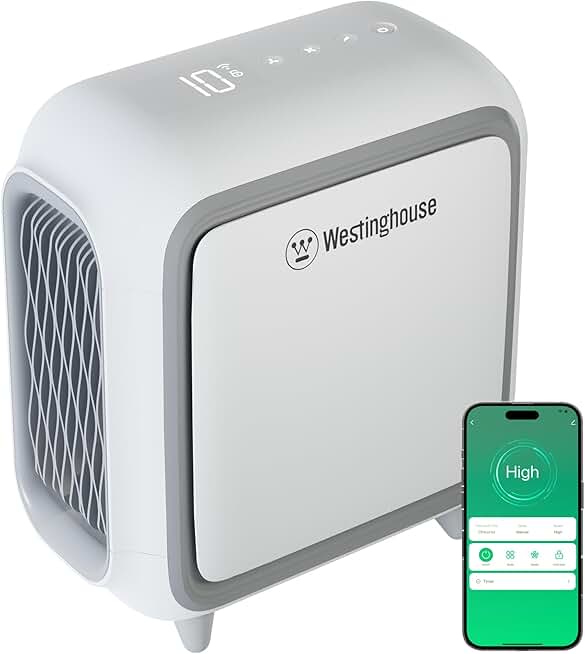 Westinghouse Smart Air Purifier | Medium Room 505 sf | HEPA Filter NCCO Technology | 4-Stage Medical-Grade Filtration | Kills, sanitizes removes bacteria, Pet Dander, Dust, Smoke, Odor, Pollen | WH50