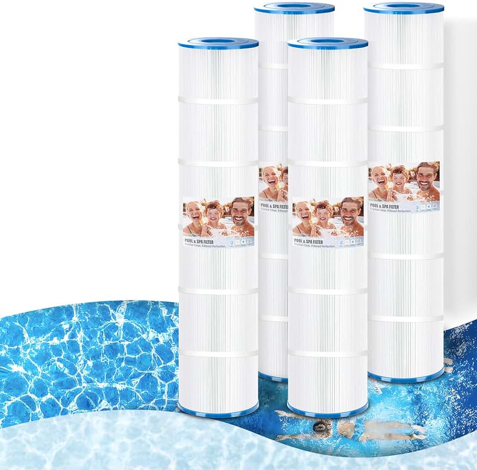 4 Pack Pool Filter Cartridge Compatible with Clean & Clear Plus 520, CCP520, Unicel C-7472, FC-1978, Pentair 178585,160332, PCC130, PLFPCC130, R173578, Waterway Crystal Water 525-Certified with NSF50