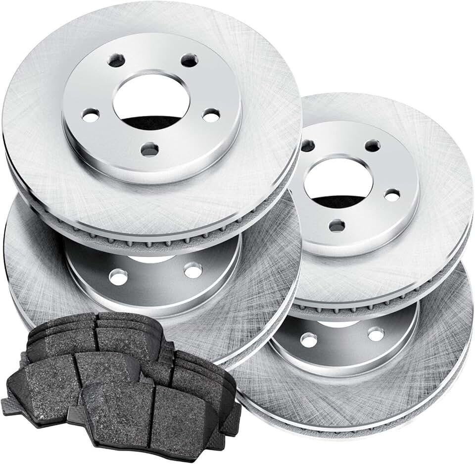 Power Sport Front Rear Brakes and Rotors Kit |Front Rear Brake Pads| Brake Rotors and Pads| Ceramic Brake Pads and Rotors |fits 2016-2019 Hyundai Sonata, 2016-2020 Kia Optima