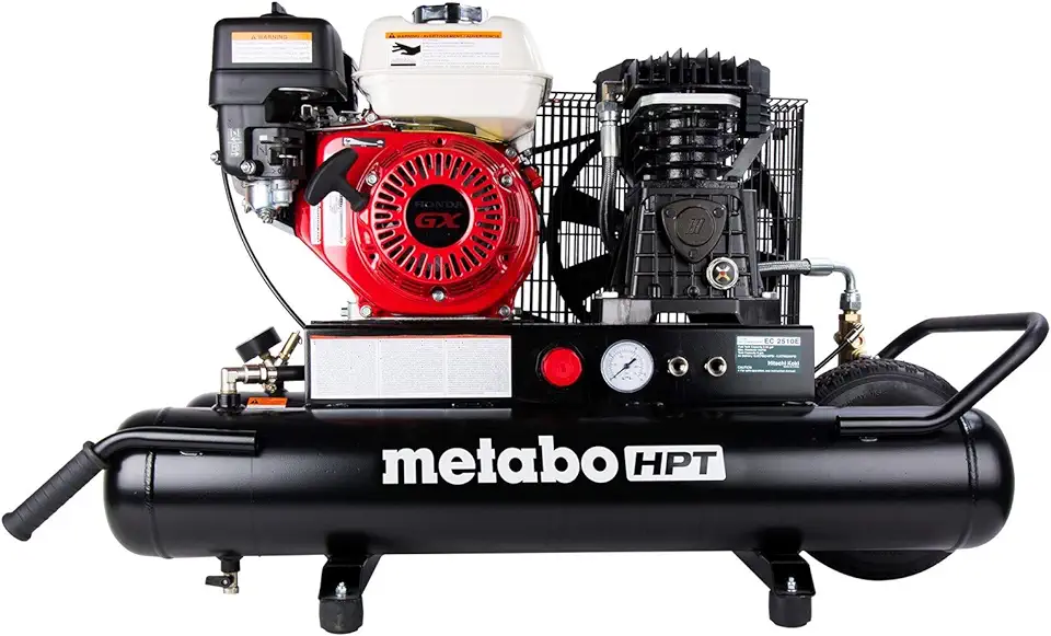 Metabo HPT Air Compressor, Wheeled, 8-Gallon, Gas Powered, Honda GX Engine (EC2510E)