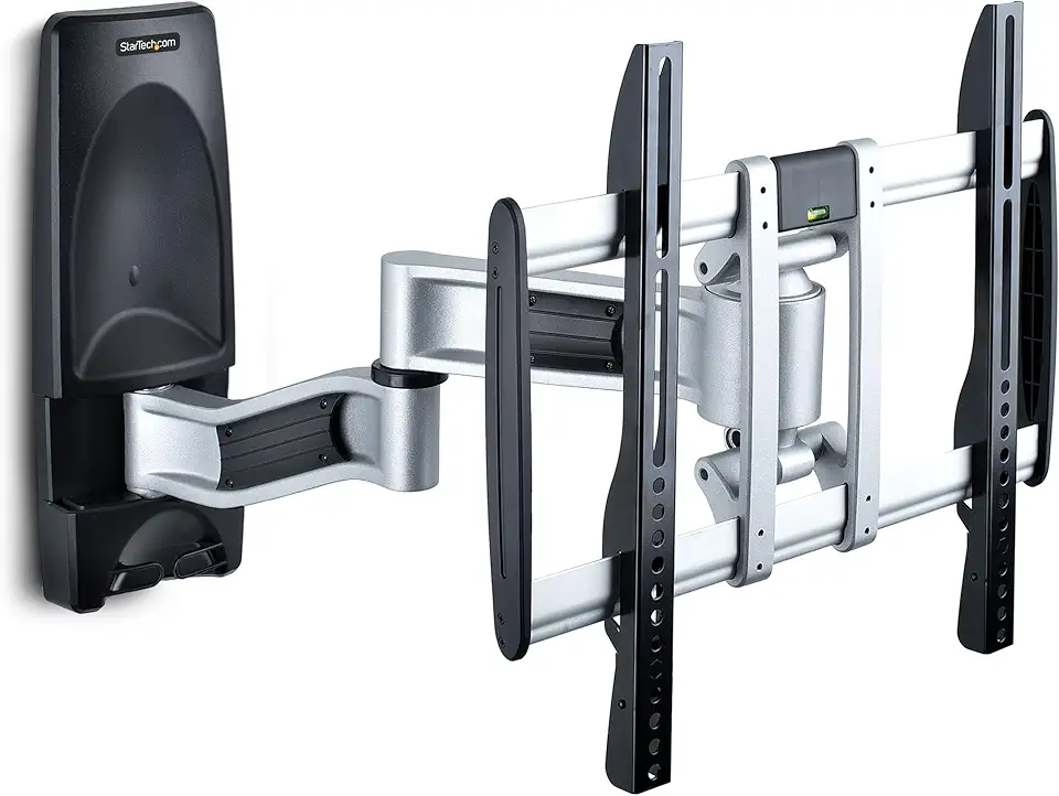StarTech.com Articulating TV Wall Mount, VESA Wall Mount, Supports 65 inch/99lb/Flat/Curved TVs, Retractable Low Profile Wall Mount TV Bracket, Adjustable Corner TV Wall Mount (TV-WALL-MOUNT-65FS)