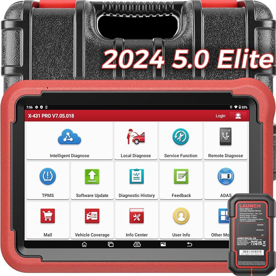 LAUNCH X431 PROS V+ 5.0 Elite Bidirectional Scan Tool with 2024 Newly Released DBSCar VII Connector,37+ Reset for All Cars,ECU Online Coding,CANFD,FCA AutoAuth,VAG Guide,2 Yrs F-Ree Update