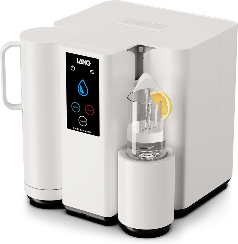 LANGWATER The Well Reverse Osmosis Water Filtration System - Countertop Drinking Water Filter with 3 Water Filters Including Energy-Efficient RO System - Serves Delicious Warm or Cold RO Water