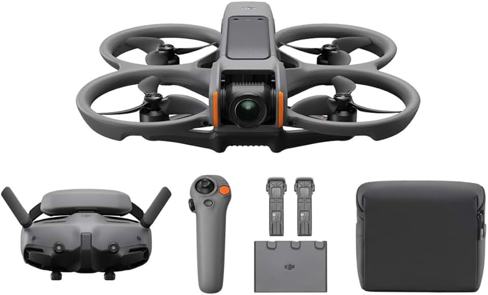 DJI Avata 2 Fly More Combo (3 Batteries), FPV Drone with Camera 4K, Immersive Experience, One-Push Acrobatics, Built-in Propeller Guard, 155° FOV, Camera Drone Compliant with FAA Remote ID