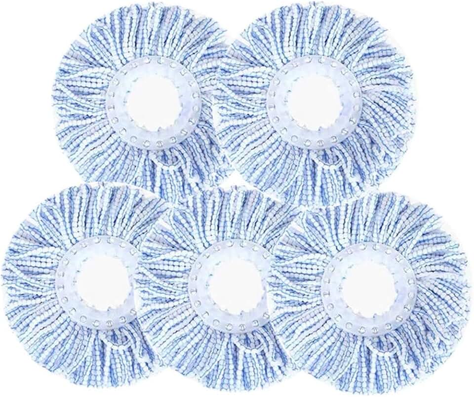 5PCS Mop Rotating Cotton Pads Replacement Cloth Spin for Wash Floor Round Squeeze Rag Cleaning Tools Household Microfiber