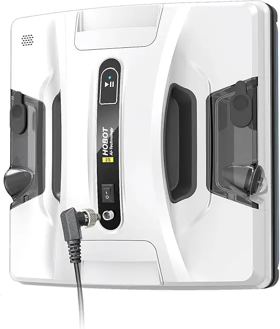 HOBOT-2S Window Cleaning Automatic Robot with Ultrasonic Water Spray, Intelligent Cleaning, AI Smart Route Plan, Dual Replaceable Water Tanks, and Control via Smartphone or Remote