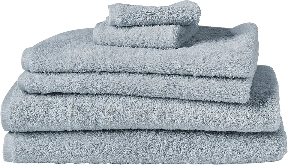 Coyuchi Cloud Loom Organic Towels, 6 Piece Set (Palest Ocean)