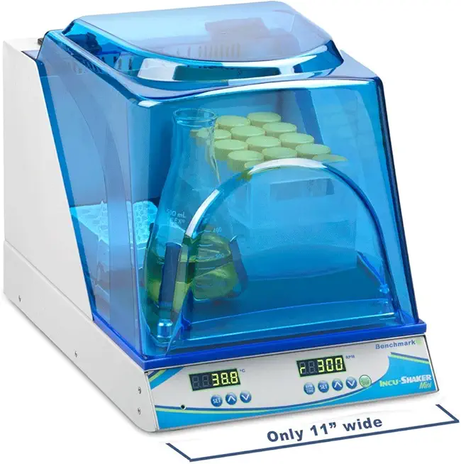 Benchmark Scientific Incu-Shaker Mini H1000-M Incubator Shaker with Non-Slip Flat Mat Platform, 115V US Plug