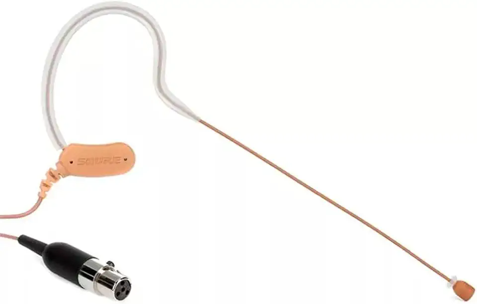 Shure MX153C/O-TQG Omnidirectional Earset Headworn Microphone, Cocoa