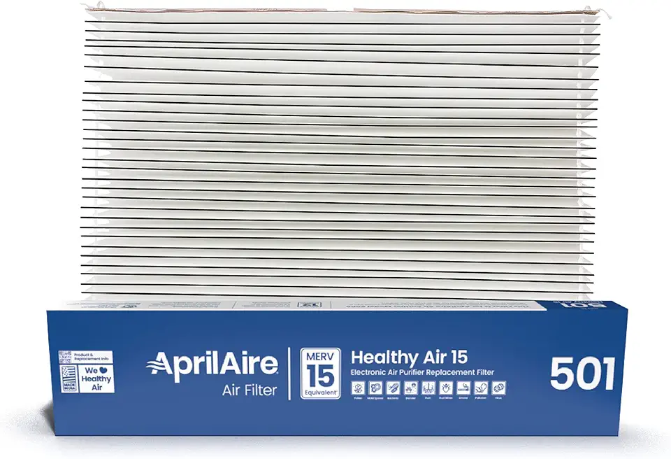 AprilAire 501 Replacement Filter for AprilAire 5000 Whole-House Air Purifier - MERV 15 Equivalent, 16x25x6 Air Filter (Pack of 10)