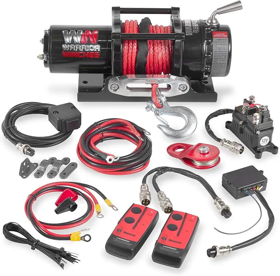 Ninja 4500 lbs - Premium 12V Electric ATV/UTV Winch with Synthetic Rope, Compact and Powerful 12 Volt ATV Winch - Comes with Wireless Remote - Perfect for ATV, UTV, Boat, Trailer