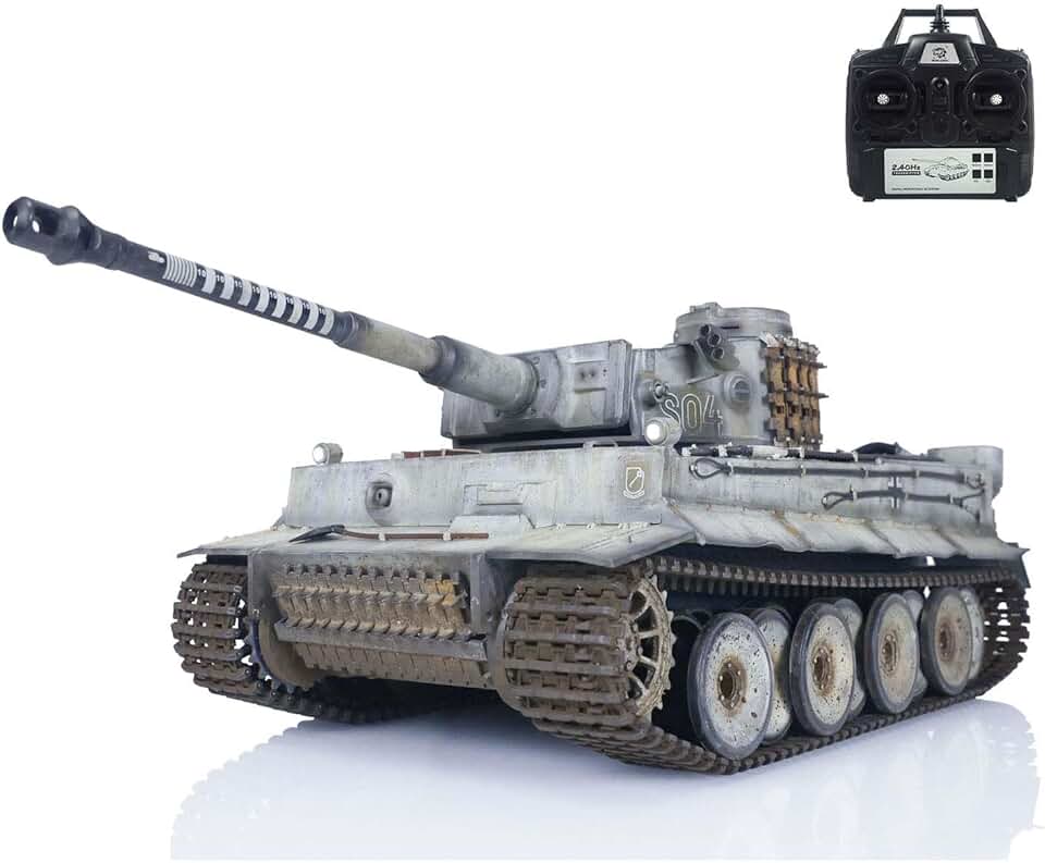 German Tiger I RC Tank 1/16 Heng Long Upgrade 7.0 FPV 3818 Manual Spray Tanks for Hobby