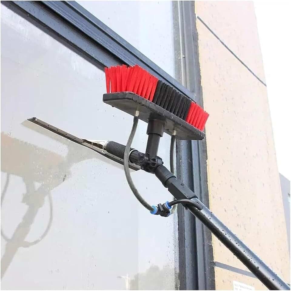 Telescopic Window Cleaner Telescopic Cleaning Brush Water Fed Telescopic Brush Water Powered,Soap Dispenser,Cleaning Solar Panels, Window Cleaning Kit with Squeegee,Washing Trucks (Color : O