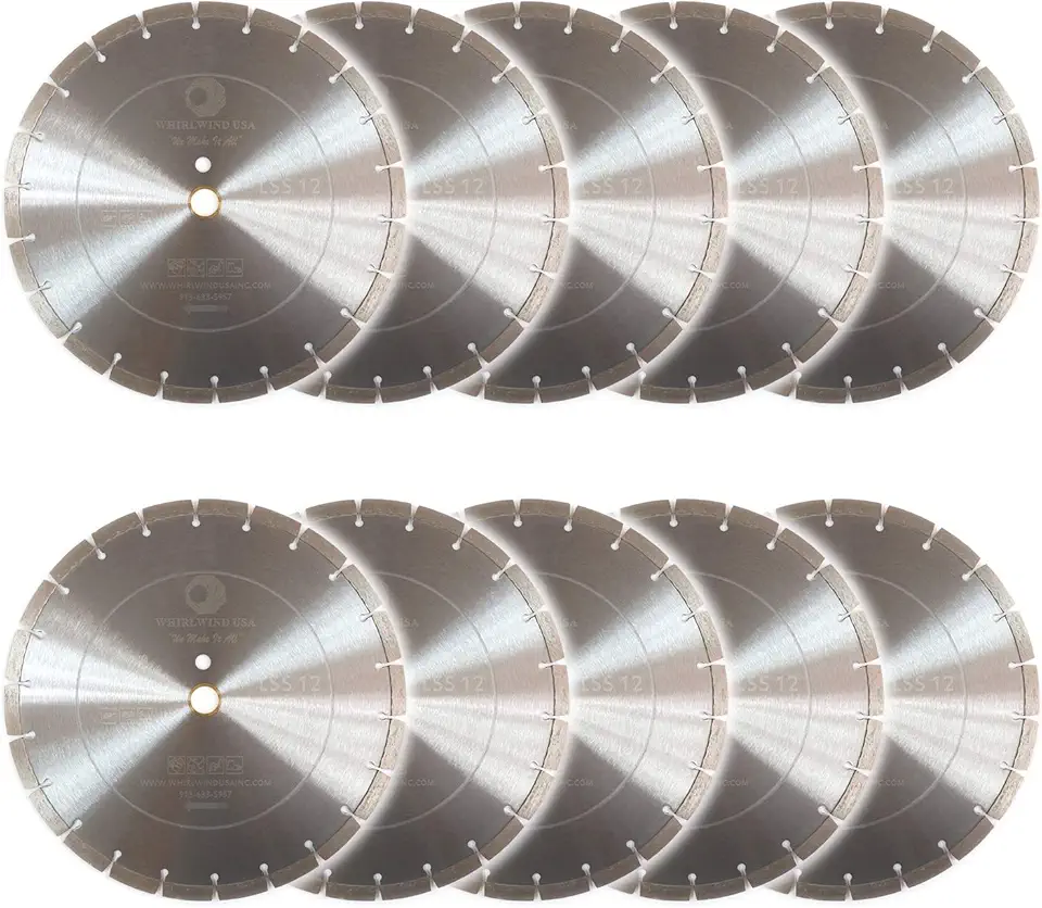 LSS 12 Dry or Wet Cutting General Purpose Power Saw Segmented Diamond Blades for Concrete Stone Brick Masonry (Factory Direct Sale) (10pcs)