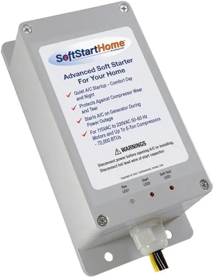 Home High-Performance Soft Starter for Residential/Commercial Air Conditioners & Heat Pumps to Keep Comfortable - Even When Using Backup or Solar Power