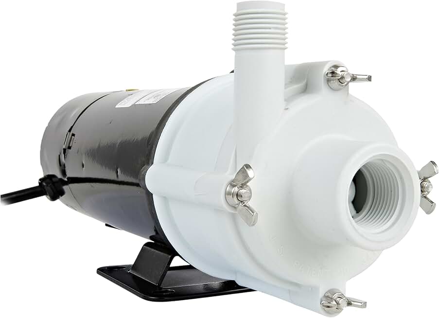 Little Giant 3-MDQ-SC 115 Volt, 1/15 HP, 700 GPH Non-Submersible Magnetic Drive Aquarium Pressure Pump for Cannister Filtration Systems with 6-Ft. Cord, Black/White, 581506