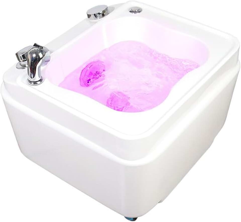 Foot Baths & Spas with Heat and Massage Colorful Lamp Footbath with Pedicure Foot Rest Feet Spa Tub Spa Foot Bath Pedicure Acrylic Footbath (Color : Without Water Pump)