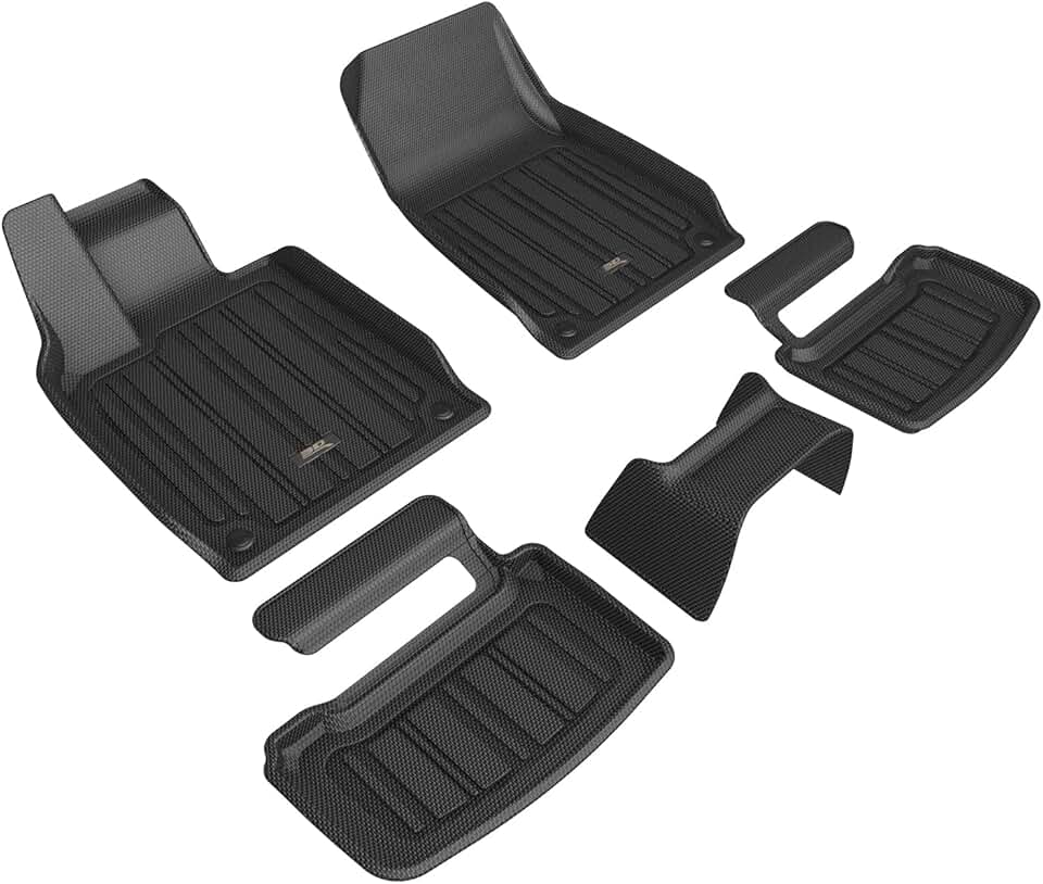 3D MAXpider Custom Fit ELITECT Floor Mat (BLACK) Compatible with AUDI E-TRON GT 2022-2023 - Full Set