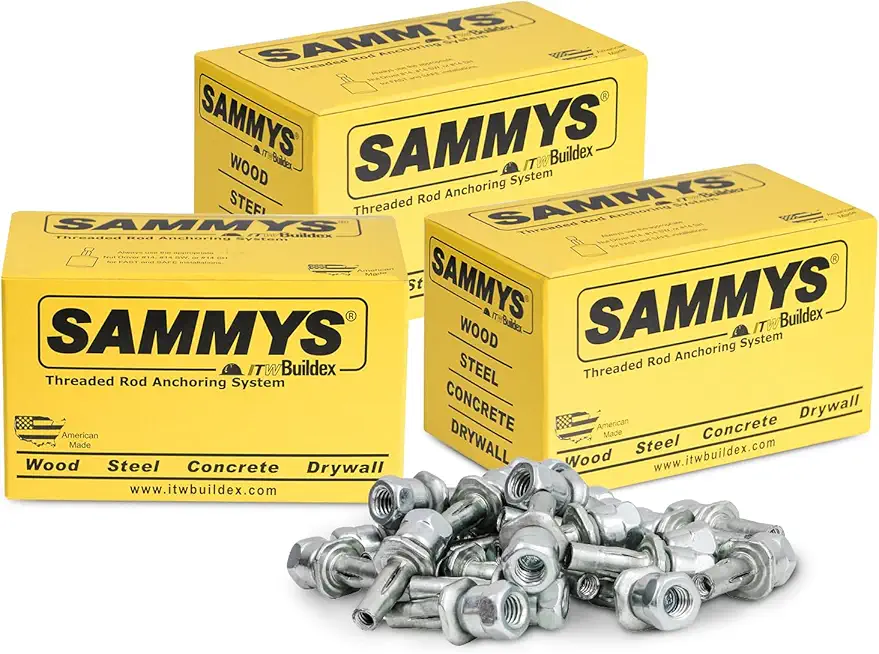 Everflow Sammys 8150922-75 XP 20 3/8 Inch Screw Vertical Expandable Threaded Rod Anchor, Designed for Pipe Hanger, Thin Gauge Purlin, No-Predrilling Required, Steel w/ Electro-Zinc Finish (Pack of 75)