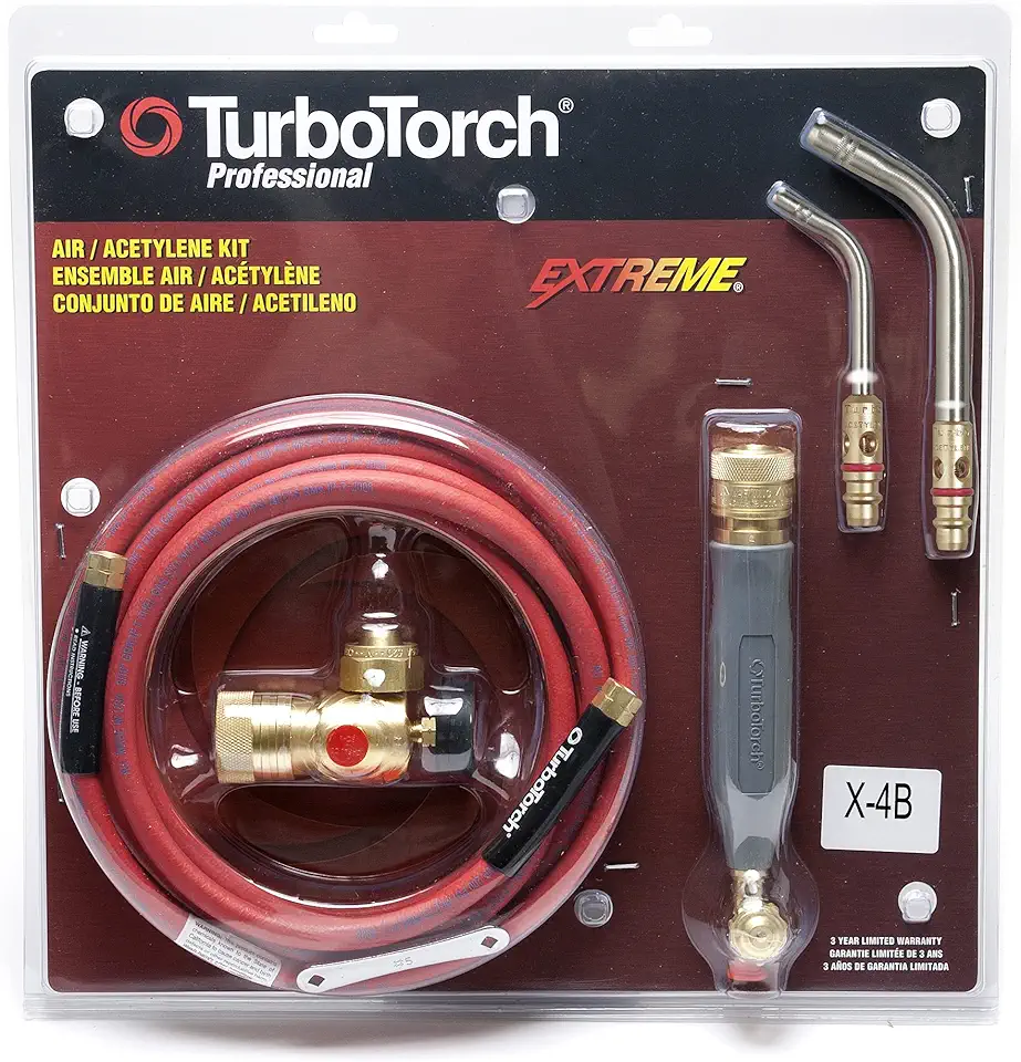 TURBOTORCH 0386-0336 X-4B Manual Torch Kit, Air Acetylene, EXTREME Swirl Combustion, Soft Solders to 3-1/2