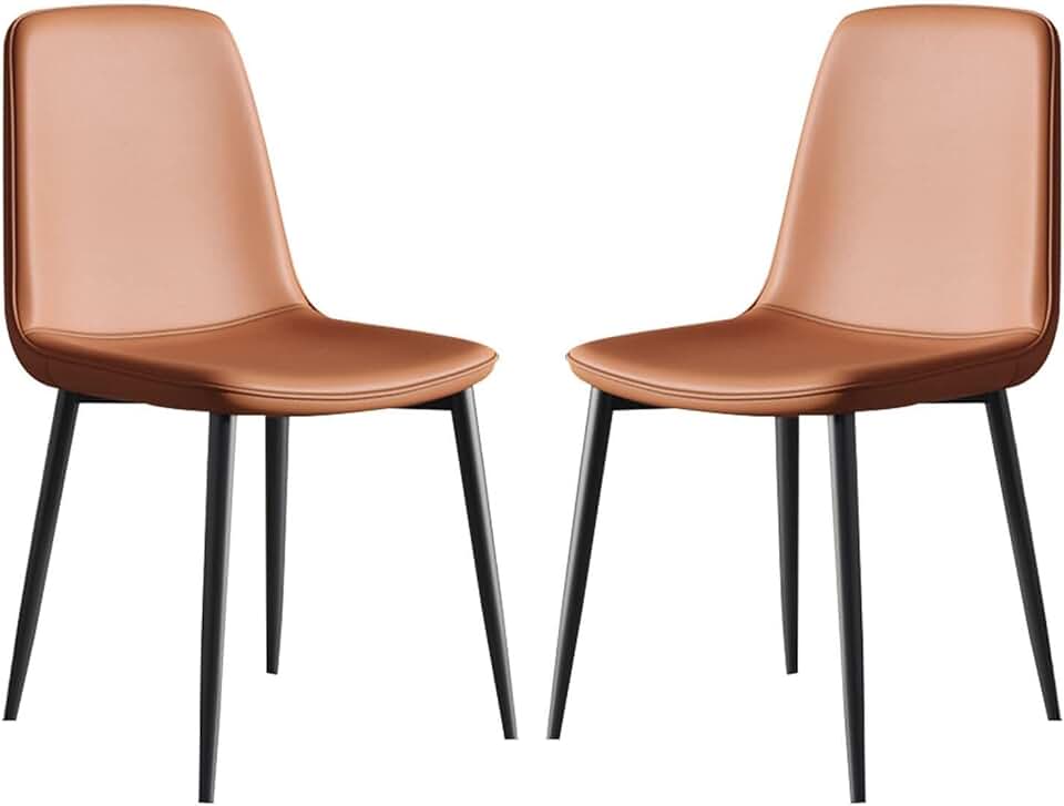 Dining Chairs Kitchen Chairs Soft Comfortable Leisure Chair Meal Chairs Pu Leather Set of 2 Multipurpose Living Room Reception Chair with Sturdy Carbon Steel Metal Legs Upholstered Chairs/E/Bl