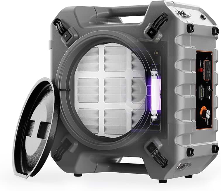 Abestorm 750 CFM Air Scrubbers with UV-C Light, Commercial HEPA Air Scrubber for Damage Restoration, Stackable Negative Air Machine with 4-Stage Filtration, S1