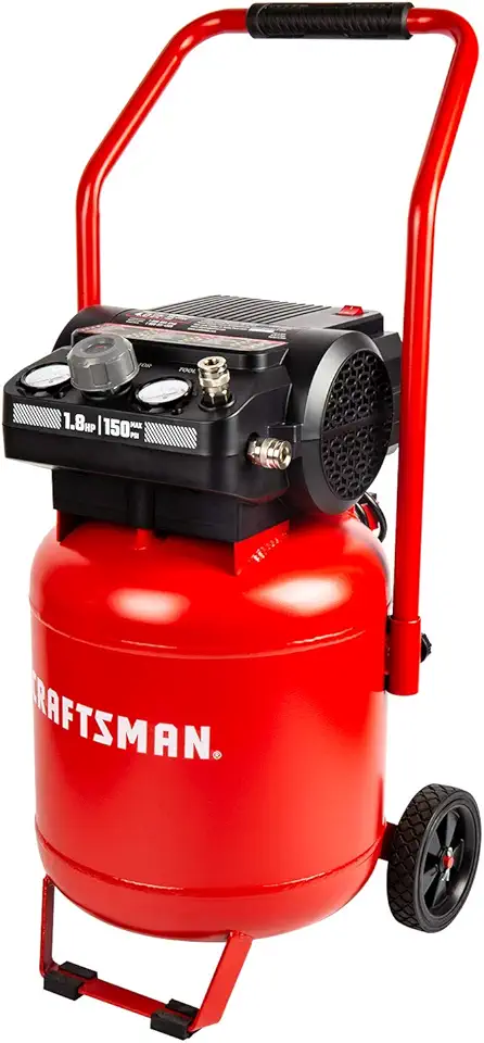 Craftsman Air Compressor, 10 Gallon Peak 1.8 Horsepower Oil-free Compressor, Max 150 PSI, Vertical Compressor Air Tools, Model: CMXECXA0331042
