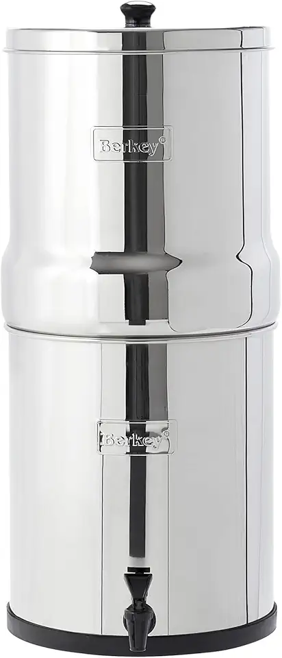 Big Berkey Gravity-Fed Stainless Steel Countertop Water Filter System 2.25 Gallon with 2 Authentic Black Berkey Elements BB9-2 Filters