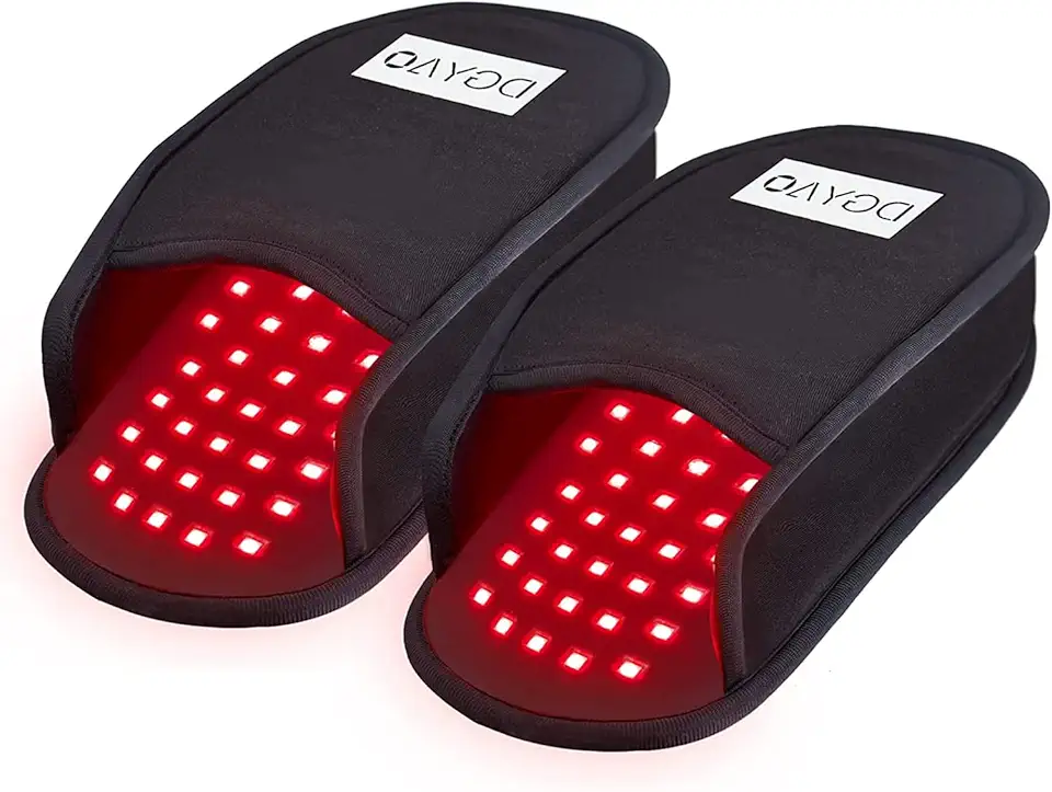Red Light Therapy for Foot Infrared Light Therapy Slipper Feet Toes Instep FDA Cleared LED Wearable Body Device with Pulse Mode (2 Pads）