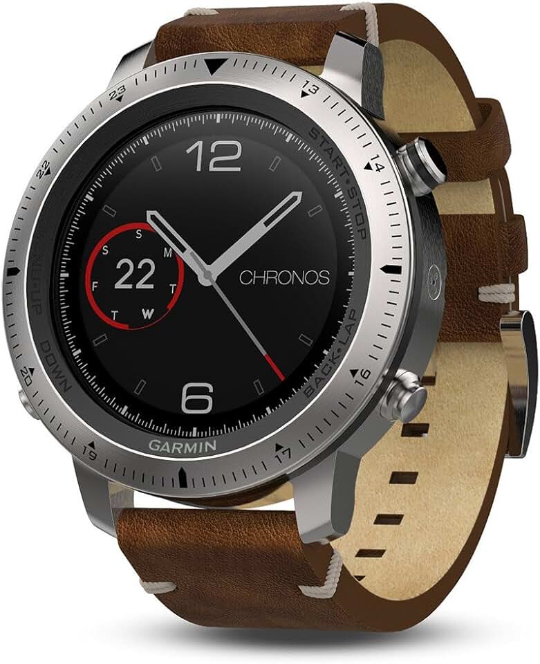 Garmin Fenix Chronos, Steel with Vintage Leather Watch Band